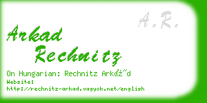 arkad rechnitz business card
